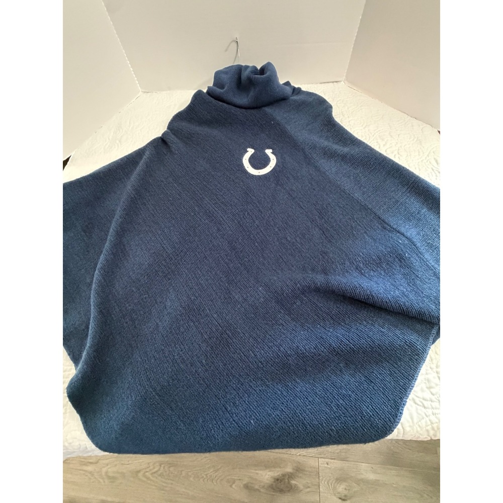 NFL Indianapolis Colts Womens Knit Poncho Turtleneck Navy Blue Little Earth NWT